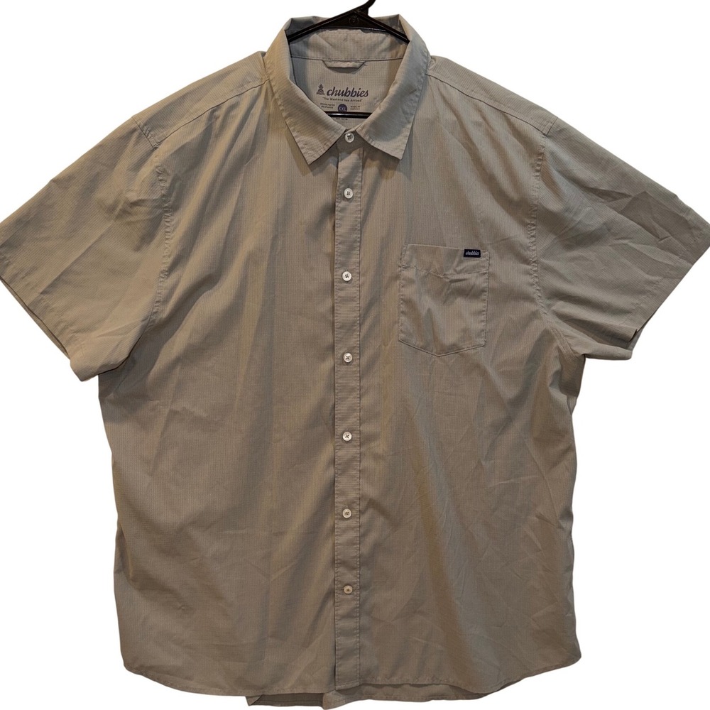 Chubbies Mens Short Sleeve Button Up Shirt XXL Gray